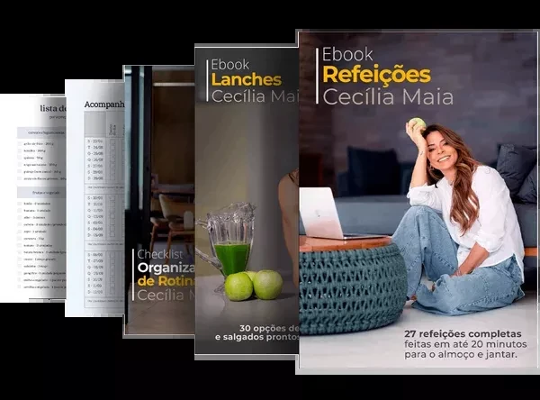 Combo Cecilia Maia com livros digitais de refeições, lanches e bônus